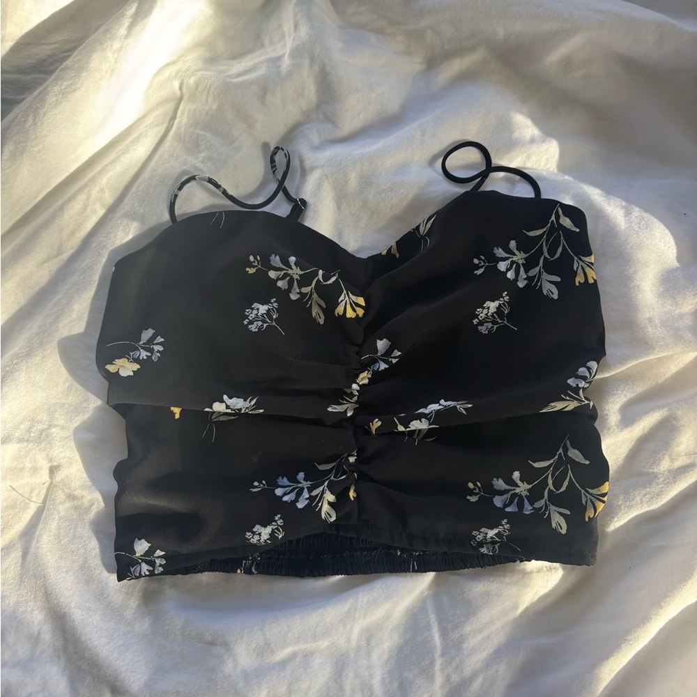 Abercrombie Black Floral Tank